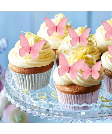 48 Edible Pink Butterflies - Alegre Butterflies TorteDeco | Cake & Cupcake Toppers for Weddings & Baby Showers - Buy Online on GoSupps.com