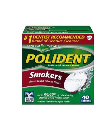 Polident Smokers Tablets - 40 ct Pack of 2