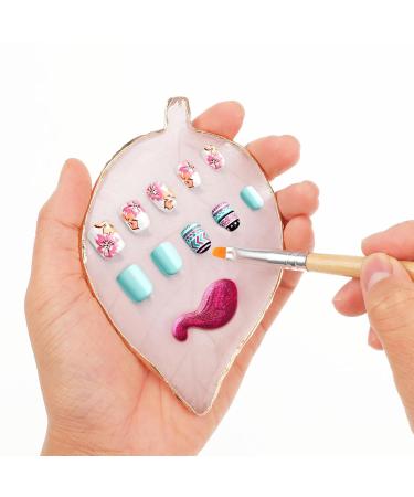 Buy WLLHYF Leaf Shape Resin Nail Art Palette - Perfect for Nail Gel Polish Mixing & DIY Nail Decoration Tools - Buy Online on GoSupps.com