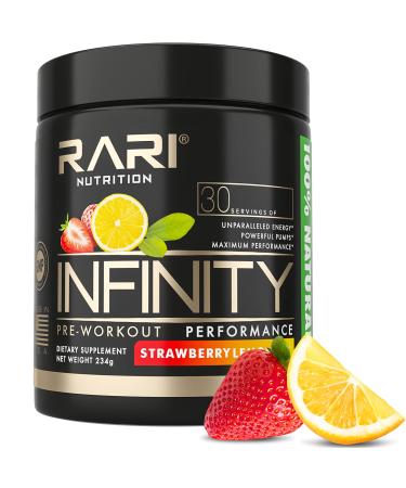 RARI Nutrition - Infinity Pre Workout Powder - Natural Preworkout Energy Supplement for Men and Women - Keto and Vegan Friendly - No Creatine - 30 Servings - (Strawberry Lemonade)