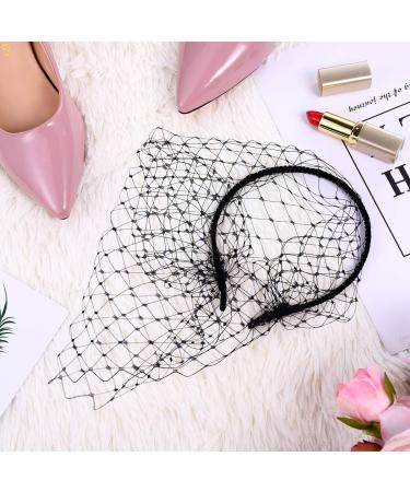 Lurrose Headband with Black Veil Hair Hoop Headband Simple Elegant Mesh Headdress for Woman Girl (Black) - Buy Online on GoSupps.com