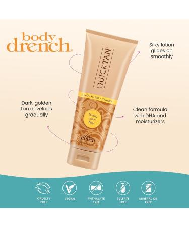 Body Drench Quick Tan Self Tanner Body Lotion Sunless Tanning Lotion for Women Natural-Looking Self Tan Dark 8 fl oz - Buy Online on GoSupps.com