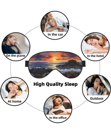 Ireland Sunset Seascape Print Eye Mask | Ultra-Soft Light-Blocking for Restful Sleep | International Shipping Available - Buy Online on GoSupps.com