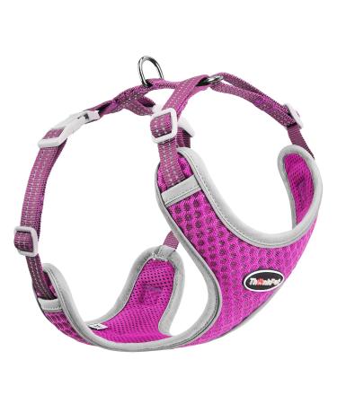 Thinkpet no-pull dog harness breathable chest harness for small medium large dogs adjustable soft running harness safe control padded reflective safety harness (1 Pack) purple
