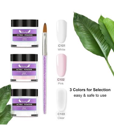 Anself Acrylic Nail Kit Acrylic Powder & Liquid Set with Nail Brush 3 Colors Nail Powder Kit for Beginners Nail Art DIY Nail Beauty Tools - Buy Online on GoSupps.com