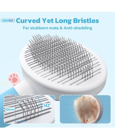 ZIMCATE Cat & Dog Brush - Ergonomic One-Click Cleaning Tool for Short & Long-Haired Pets Ideal for Rabbits - Blauer See Wool Brush - Buy Online on GoSupps.com