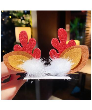 Hair Clips Christmas antlers hairpins deer ears hairpins Christmas party headbands holiday hair accessories Blue Hair Clips (Size : 7)