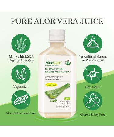 AloeCure Organic Aloe Vera Juice - 12 Bottle Sample Pack - Grape Lemon Natural Flavor 12x500ml - Buy Online on GoSupps.com