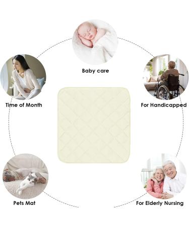 Ruiqas Waterproof Reusable Seat Cushion for Seniors | 2-Piece Washable Incontinence Stool Cushion (22x21) - Beige Sub-Pad Protection - Buy Online on GoSupps.com