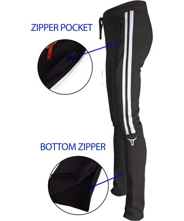 SCREENSHOT Mens Hip Hop Slim Fit Urban Track Pants - Black | Side Taping Streetwear Joggers - Buy Online on GoSupps.com