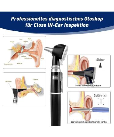 Scian New Otoscope with Light - Professional Diagnostic Device for Adults Kids & Pets | 3x Magnification & 4 Speculum Tips | Aterrimus - Buy Online on GoSupps.com