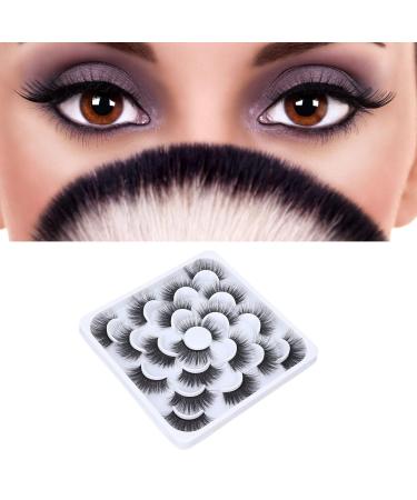 Natural 3D Fake Eyelashes - 10 Pairs of Thick Fluffy Long Synthetic Fiber Lashes for Women - Buy Online on GoSupps.com