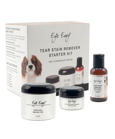 Eye Envy Dog Tear Stain Remover Starter Kit | Tear Stain Essentials in one kit at a 2-Step System | Lasts 30-45 Days | Solution 2 fl.oz 3 Count (Pack of 1) - Buy Online on GoSupps.com
