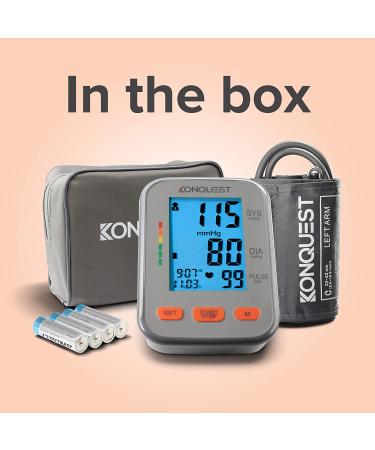 Konquest KBP-2704A Automatic Blood Pressure Monitor - Adjustable Cuff, Large Display, Irregular Heartbeat & Hypertension Detector - Buy Online on GoSupps.com