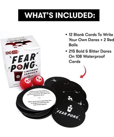 Fear Pong Refreshed Edition: Unleash Your Wild Side with 200+ Horrible Dares - Extreme Adult Card Game for Parties and Game Night - Buy Online on GoSupps.com