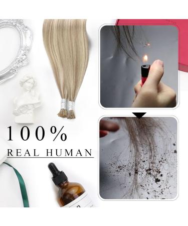 Moresoo Real Hair Bonding Extensions | Blond 40cm Keratin I-Tip | Ashblond & Platinblond #P18/613 | 40g/50s - Shop Now! - Buy Online on GoSupps.com