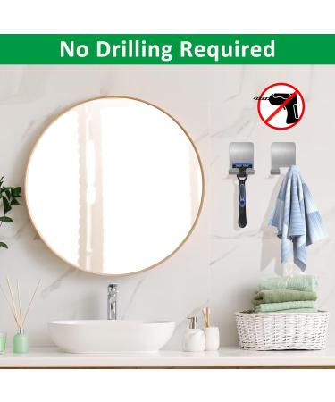 Boxing Razor Bracket Shower | Multi-Purpose Stainless Steel Hooks for Bathroom & Kitchen | Self-Adhesive No Drilling Towel Holder - 2 Piece Set - Buy Online on GoSupps.com