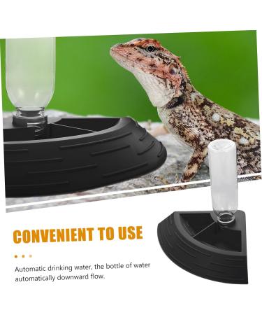 BESPORTBLE 3pcs Turtle Drinker Reptile Water Feeder Terrarium Reptile Automatic Water Dispenser Plastic Black 17X17X3.5CMx3pcs Blackx3pcs - Buy Online on GoSupps.com