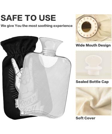 NAANLE ROCK & ROLL Transparent Hot Water Bottle - 1L Handfoots Heating Bag for Pain Relief & Cold Therapy | International Shipping - Buy Online on GoSupps.com