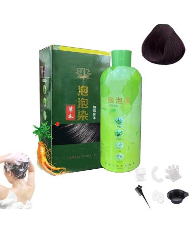 Brimless Shampoo Herbal Bubble Gray Hair Dye Shampoo 500ml Plant Bubble Hair Dye Shampoo Plant Bubble Hair Dye Shampoo (Grape-Purple)