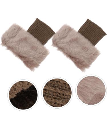 Inoomp Thermal Boot Warmers - 2 Pairs of Fur Knitted Socks & Cuffs for Women | Cozy Acrylic Leg Accessories - Buy Online on GoSupps.com