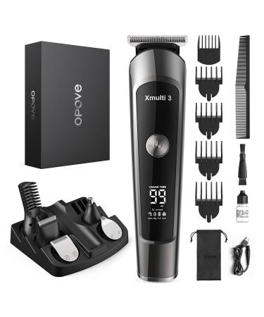 OPOVE Electric Beard Trimmer for Men, All-in-1 Multi-Grooming Hair Trimmer Kit, Manscape, Body, Nose Trimmer, Cordless Clippers with Waterproof and 115min Run Time, Xmulti 3