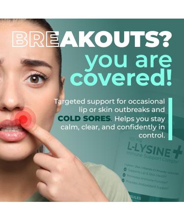 NATURALABS L-Lysine + Cold Sore Immune Support Complex with Vitamin C Zinc Bee Propolis Lemon Balm & 9-in-1 Herbal Complex Promotes Lip & Skin Health Antioxidant Immune Formula 120 Ct - Buy Online on GoSupps.com