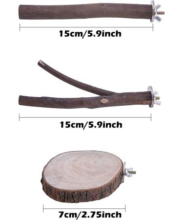 Deloky 8PCS Natural Wood Bird Perch Stand for Parrotlets, Budgies, Cockatiels - Wooden Platform Cage Accessories for Parakeets & Lovebirds - Buy Online on GoSupps.com
