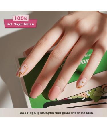 Danni & Toni Half Hardened Gel Nail Foils - Pink Flower Gilding Shiny UV Gel Nail Design Self-Adhesive Wraps - 28 Stickers - Flourish DE - Buy Online on GoSupps.com