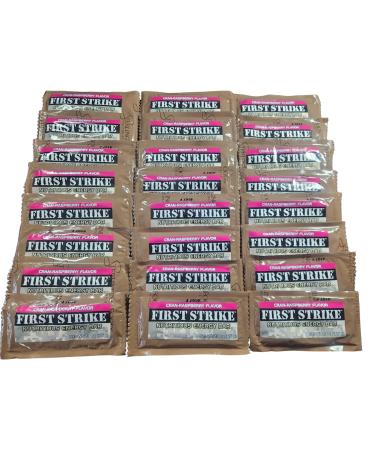 First Strike Energy Bar Full Size 2.3oz - Authentic Long-Life USGI MRE Ration Nutrition Bars. Many Flavors and Packs to choose from Recent Production dates (24 CranRaspberry)