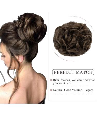 Dark Ash Brown Messy Bun Hair Piece for Women - 55g Fake Hair Scrunchies - Buy Online on GoSupps.com