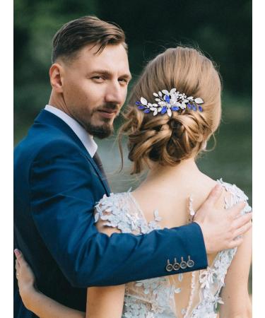 IYOU Blue Rhinestone Bridal Wedding Hair Comb - Bridal Hair Accessories for Bride & Bridesmaids - Buy Online on GoSupps.com
