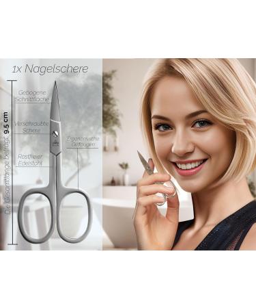 Professional Nail Scissors Set - Extra Fine & Sharp Stainless Steel Manicure Clippers for Men & Women - Rust-Free Curved Cut Design - Buy Online on GoSupps.com