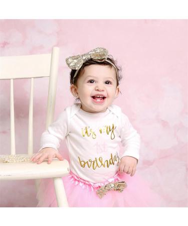 Baby Girls Sequin Glitter Mary Jane Shoes with Bowknot Headband | Soft Sole Prewalker for Princess Party Dress - Buy Online on GoSupps.com