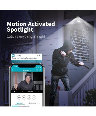 Vimtag Mini G3 Outdoor Security Camera with AI Human Detection - Full-Color Night Vision, Weather-Resistant, Alexa Compatible - White 1Pack - Buy Online on GoSupps.com