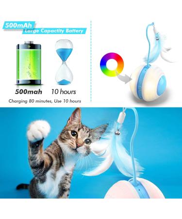 Interactive Cat Ball Toy with Bird Sound and LED Light | USB Charging | 360 Rolling Motion | Robotic Moving Toy for Indoor Cats - Buy Online on GoSupps.com