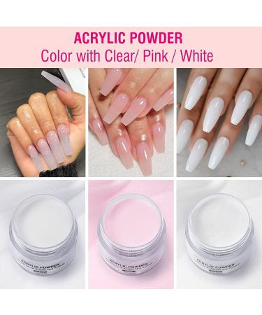 Acrylic Nail Kit - Powder & Liquid Set for Beginners | Pink, White & Clear Acrylics - Buy Online on GoSupps.com