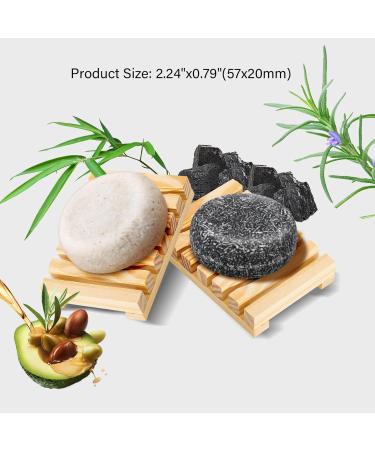 PHOGARY 2 Pieces Hair Shampoo Bar Hair Soap Different Fragrance Plant Essence Shampoo for Dry and Damaged Hair 100 g Rosemary + Bamboo Charcoal - Buy Online on GoSupps.com