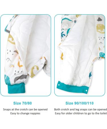 FLYISH DIRECT Baby Sleeping Bag 2.5 Tog with Legs & Removable Sleeves | Dinosaurs Design | 3-5 Years (105-115cm) - Buy Online on GoSupps.com