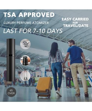 Refillable Travel Perfume Bottle Atomizer - Portable 5ml Mini Spray for Men & Women (Black) | Easy Refillable - Buy Online on GoSupps.com