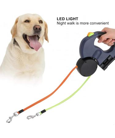 Dog Leashes Traction Rope Dual Headed Retractable for Cat Dog(Dark Gray) - Buy Online on GoSupps.com