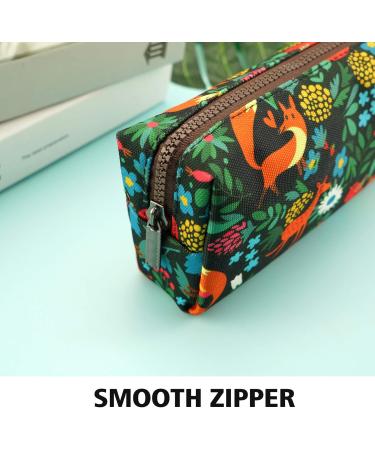Canvas Lparkin Spring Pencil Case - Forest Animals Motif Zippered Gadget & Makeup Bag | Perfect Gift for Men & Women - Buy Online on GoSupps.com