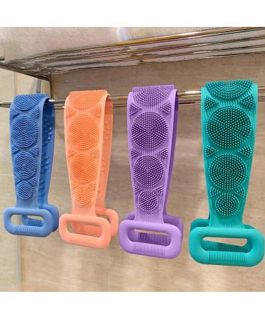 Macabolo Silicone Scrubber Belt - Double-Sided Bathing Towel & Face Cleaning Brush - Green 60x11cm - International Shipping Available - Buy Online on GoSupps.com