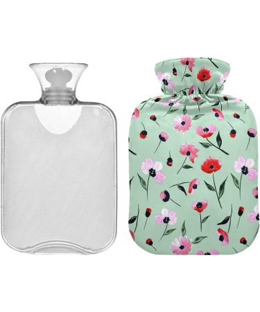 NAANLE 1L Heat Bottle with Cover - Watercolor Flower Motif for Back Pain Relief & Hot/Cold Therapy - Buy Online on GoSupps.com