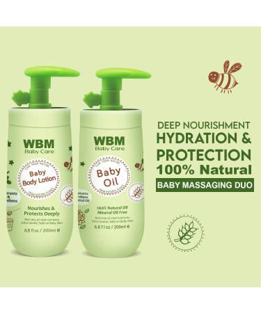 Buy WBM Baby Oil & Lotion Set | 100% Natural Newborn Skin Care with Vitamin E - Moisturizing & Nourishing Essentials - Buy Online on GoSupps.com