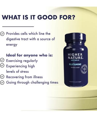 Higher Nature Glutamine: Versatile Amino Acid for Workouts, Immune Support - 90 Vegan Capsules - Buy Online on GoSupps.com