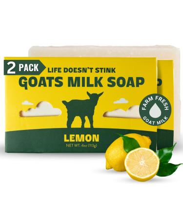Stinkbug Natural Organic Goats Milk Soap With Lemon Natural Ingredient 4 Ounce Pack of 2 Lemon 4 Ounce (Pack of 2)