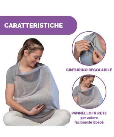 Chicco Boppy Infinity Nursing Scarf - 17 cm Grey | Stylish & Functional Nursing Cover | International Shipping - Buy Online on GoSupps.com