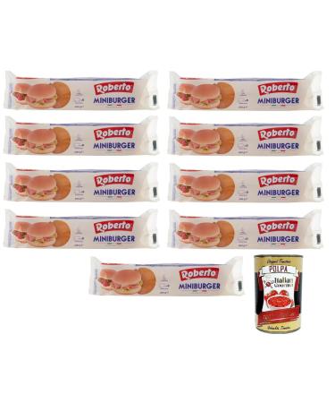 Italian Gourmet E.R. Roberto Miniburger 9 Buns 200 g Each Pack Contains 8 Mini Burgers + Italian Gourmet Polpa di Pomodoro 400g