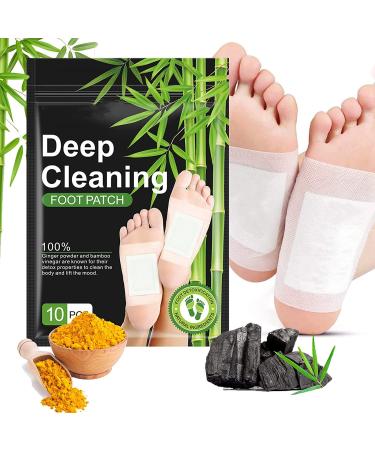 Detox Foot Patches 10 Pcs Natural Detox Foot Pads Feet Detox Pads Deep Cleansing for Impurity Removal & Deep Sleep with Bamboo Vinegar and Ginger Relaxation Enhance Blood Circulation 10pcs